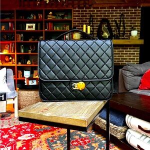 Black Quilted Luxury Leather Backpack